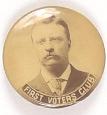 Theodore Roosevelt 1 Inch Sepia Celluloid