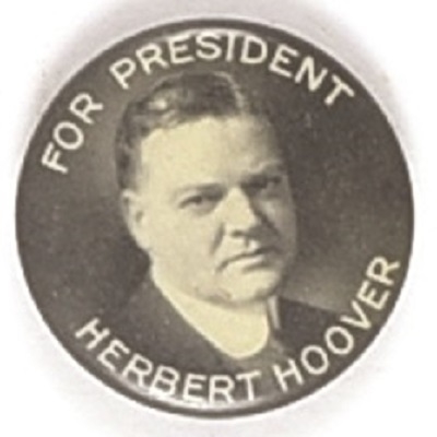 Hoover for President 7/8 Inch Size
