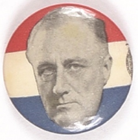 Franklin Roosevelt Red, White, Blue Floating Head Pin