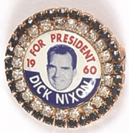 Nixon 1960 Pin with Rhinestone