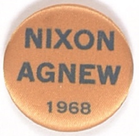 Nixon, Agnew 1968 Cloth Covered Pin