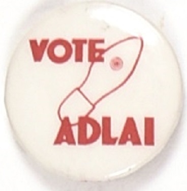 Vote Adlai Hole in Shoe Celluloid