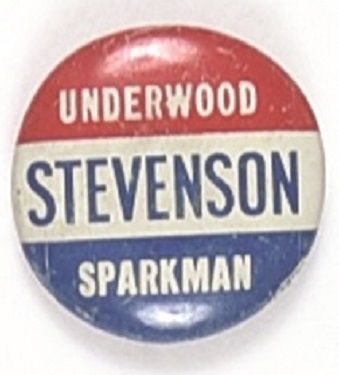 Stevenson, Underwood, Sparkman West Virginia Coattail