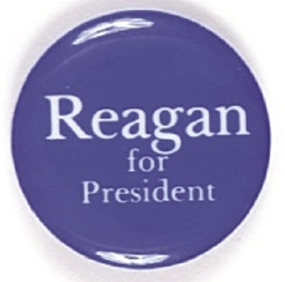 Reagan for President Blue, White Celluloid