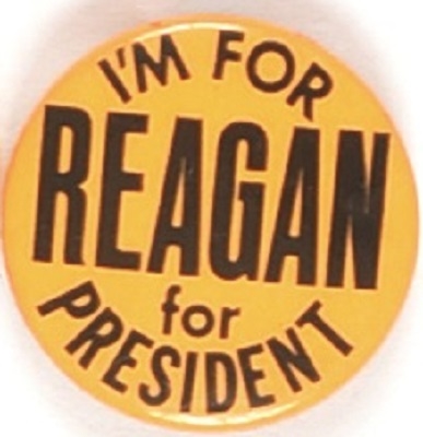 Im for Reagan for President Orange Celluloid