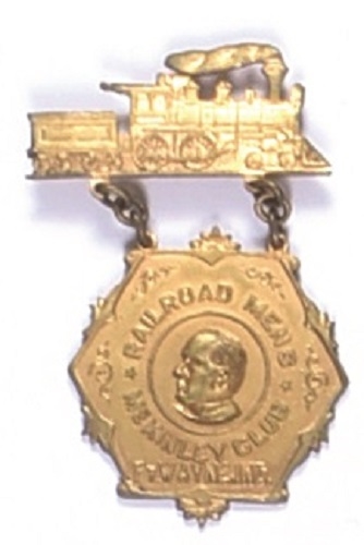 McKinley Rare Ft. Wayne Railroad Badge