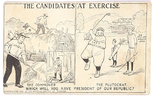 Taft, Bryan the Candidates at Exercise Postcard