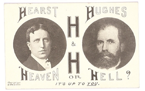 Hearst Heaven or Hughes Hell New York Postcard