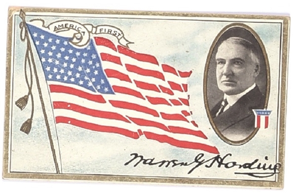 Harding American First Postcard