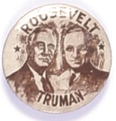 Roosevelt, Truman Scarce 1 1/2 Inch Jugate