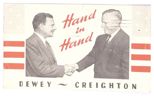 Dewey, Creighton Hand in Hand Indiana Postcard