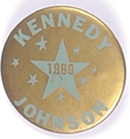 John F. Kennedy Iowa Blue, Gold Stars Pin