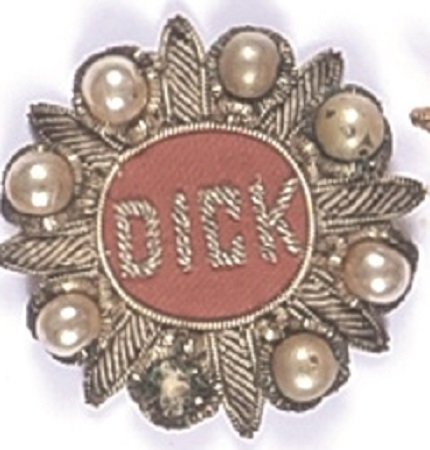 Richard Nixon "Dick" Embroidered Cloth Pin