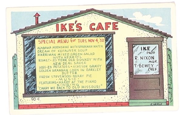 Ikes Cafe Colorful Postcard