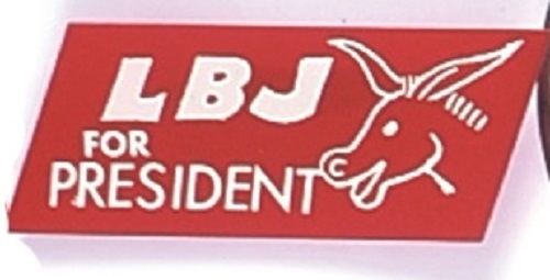LBJ for President Plastic Pinback