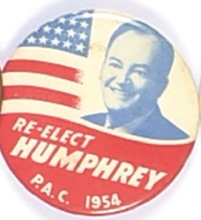 Re-Elect Humphrey Rare, Early Minnesota Pin
