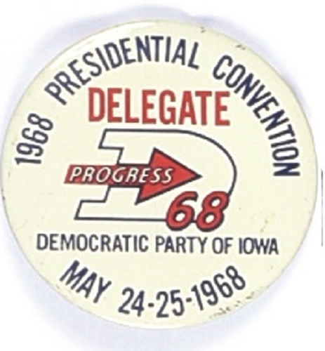 Humphrey 1968 Convention Iowa Delegate