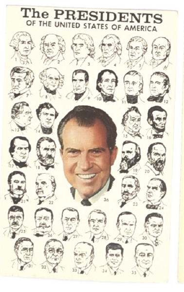 Nixon Black, White Presidents Postcard
