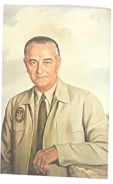 Lyndon Johnson Colorful Portrait Postcard