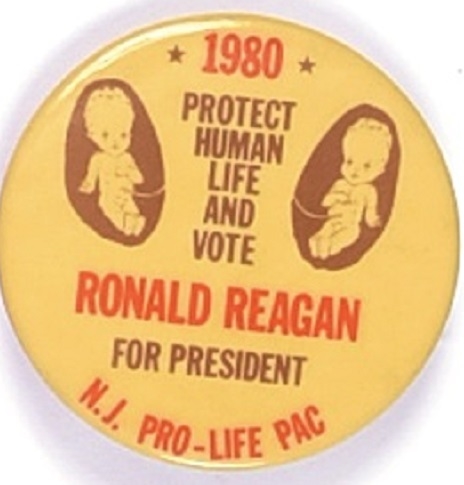 Reagan New Jersey Pro Life Celluloid