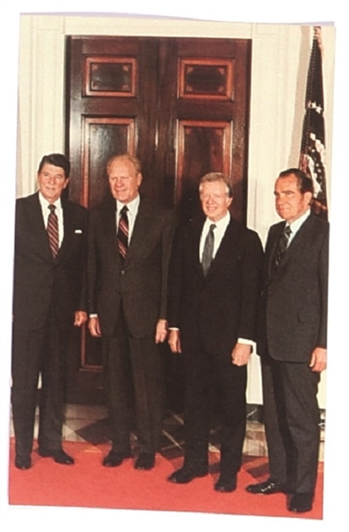 Reagan Four Presidents Postcard