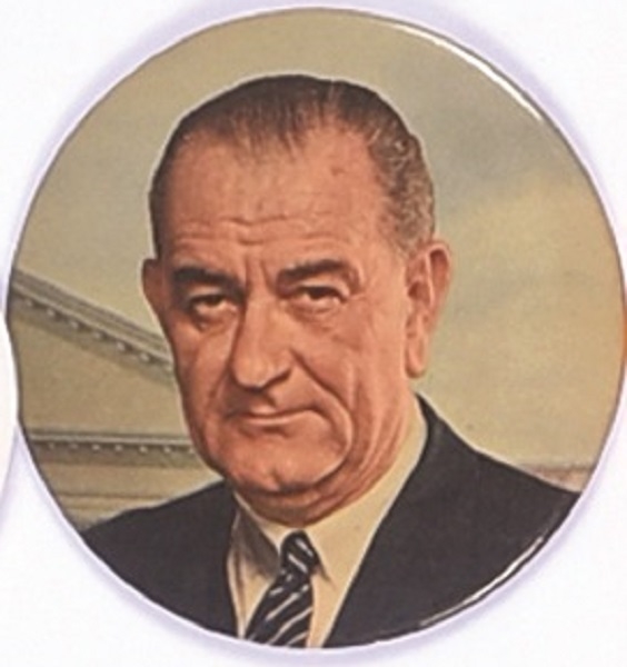 Lyndon Johnson Large 4 Inch Color Celluloid