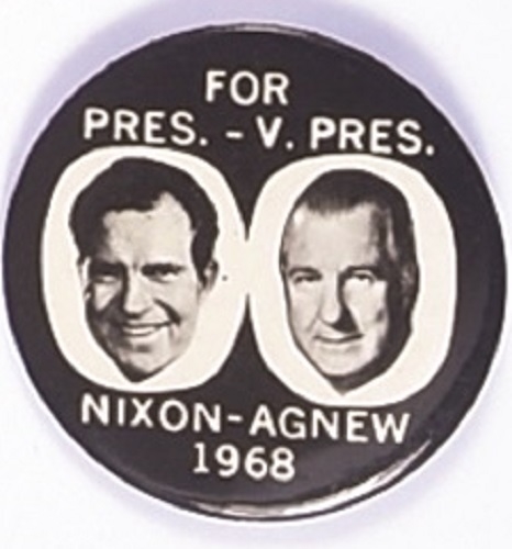 Nixon, Agnew Large Black, White Jugate