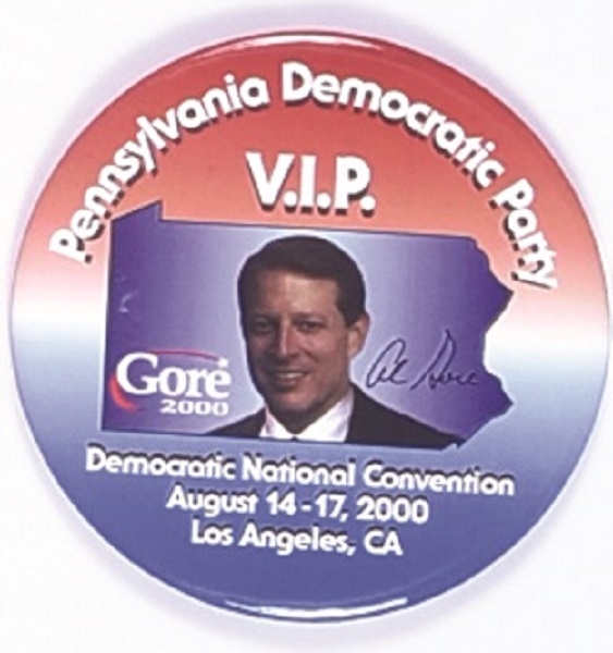Al Gore Pennsylvania VIP Convention Pin