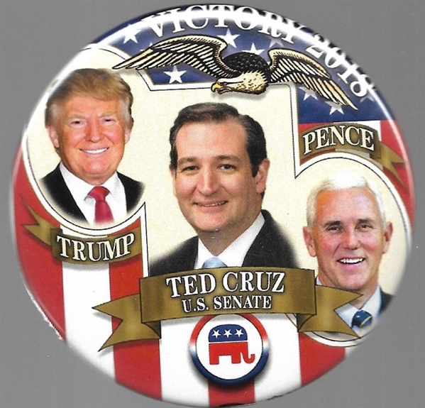 Trump and Cruz 2018 Texas Pin