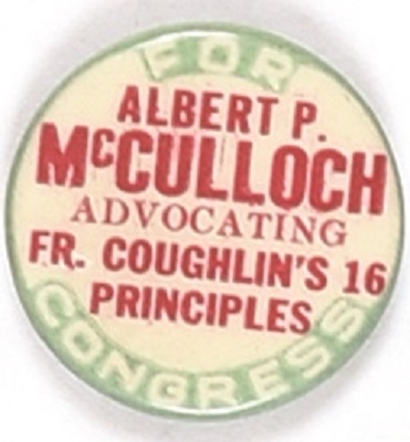 Albert McCullough, Massachusetts Father Coughlin Candidate