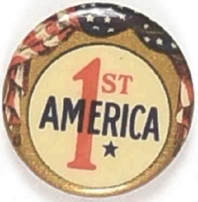 America First Flag Celluloid