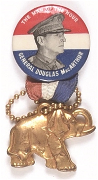MacArthur Man of the Hour Pin and Elephant