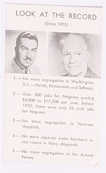 Eisenhower, Adam Clayton Powell Campaign Card