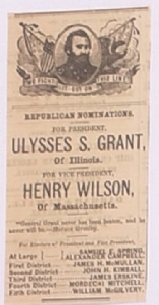 Grant-Wilson Newspaper Ballot