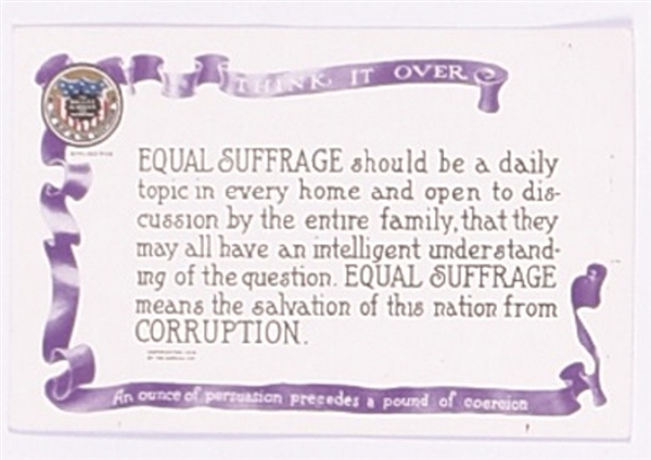 Votes for Women Suffrage Corruption Postcard