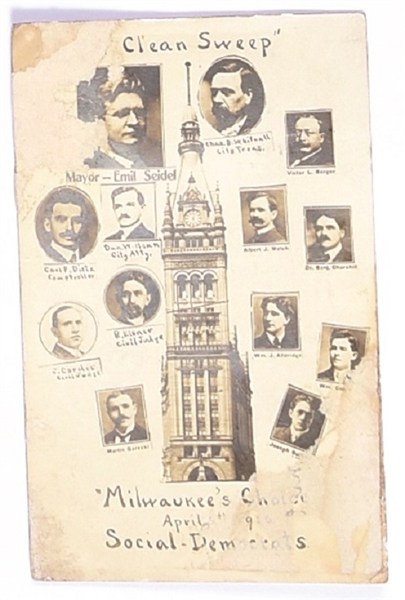 Rare Milwaukee Socialist Emil Seidel Postcard