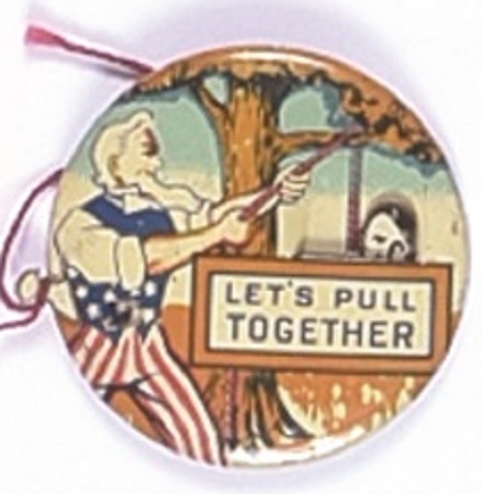 Uncle Sam Lets Pull Together Lynch Hitler Pin