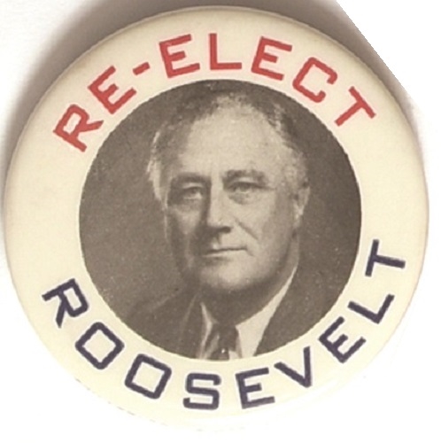 Re-Elect Roosevelt Philadelphia Badge Celluloid