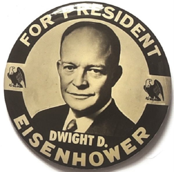 Eisenhower for President Black, White Celluloid