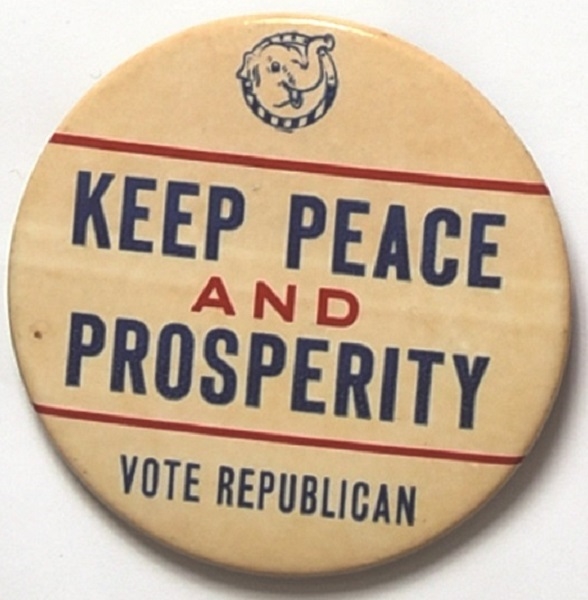 Eisenhower Keep Peace, Prosperity Emress Sample Pin