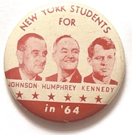 Johnson, Humphrey. Kennedy New York Students Red and White Version