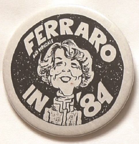 Ferraro (and Mondale) 1984 Cartoon Pin