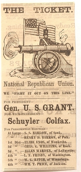 Grant, Colfax Wisconsin Newspaper Ballot