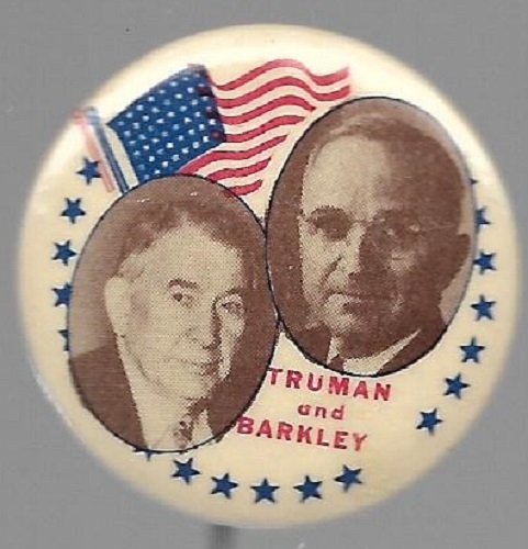 Truman, Barkley Rare Flag and Stars Jugate