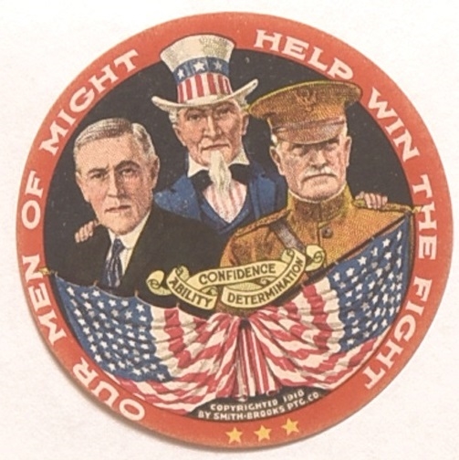 Wilson, Uncle Sam, Pershing WW I Sticker