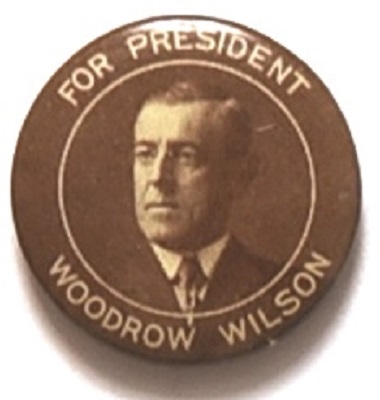 Wilson for President Brown, White Celluloid