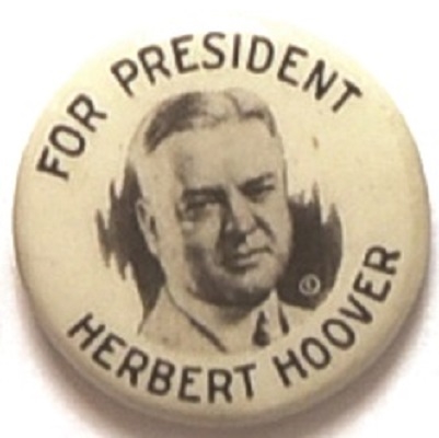 Hoover for President Unusual Celluloid