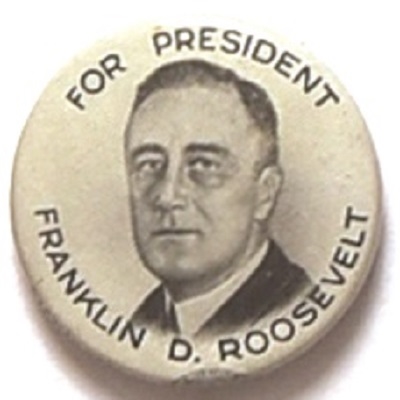 Franklin D. Roosevelt for President Picture Pin