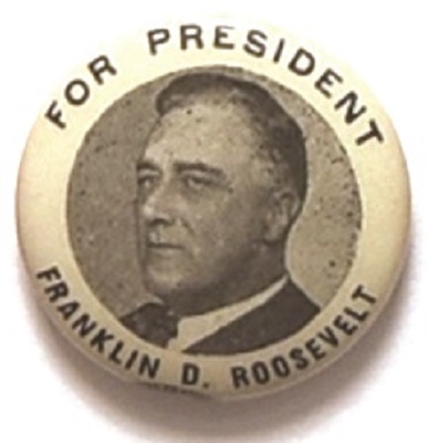 Roosevelt Profile Celluloid Pin