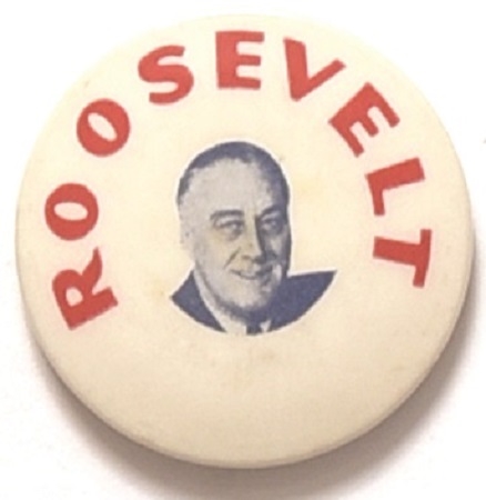 Franklin Roosevelt Red Letters Pin
